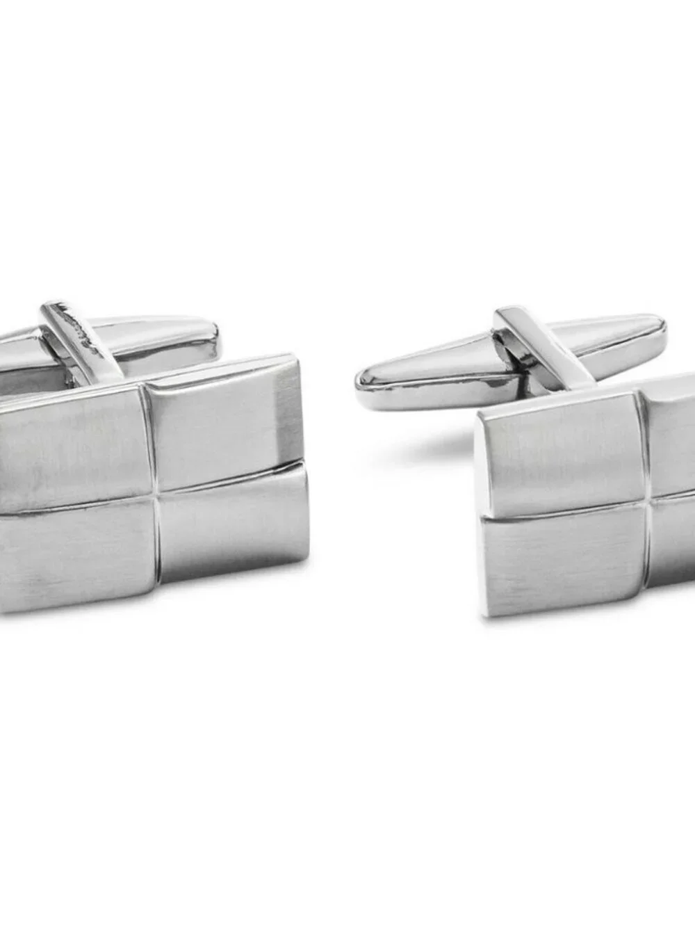 Lot of 2 New Kenneth Cole Reaction Brushed Stainless Cufflinks Bundle